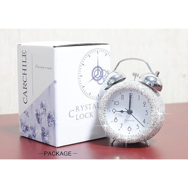 CARCHILE Reloj despertador de diamantes de imitación con_5