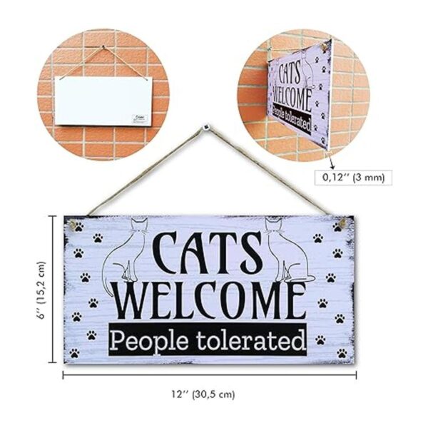 CARISPIBET Cats Welcome Letrero divertido para decoración_2