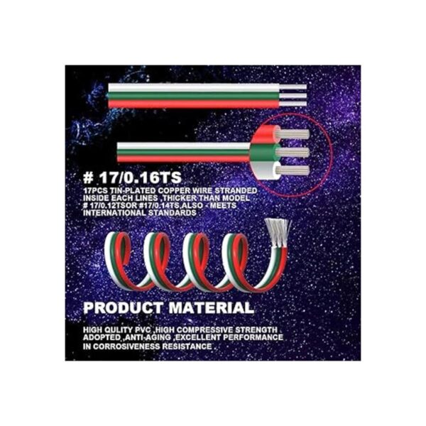 CARLITS 22AWG 65.6ft 3 conductor cable de extensión línea_6