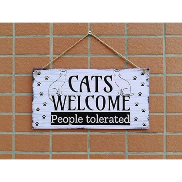 CARISPIBET Cats Welcome Letrero divertido para decoración_5