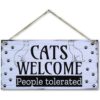 CARISPIBET Cats Welcome Letrero divertido para decoración_1