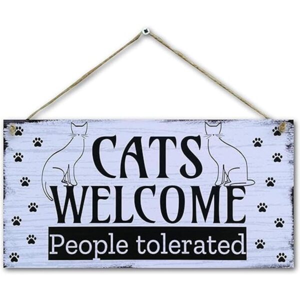 CARISPIBET Cats Welcome Letrero divertido para decoración_1