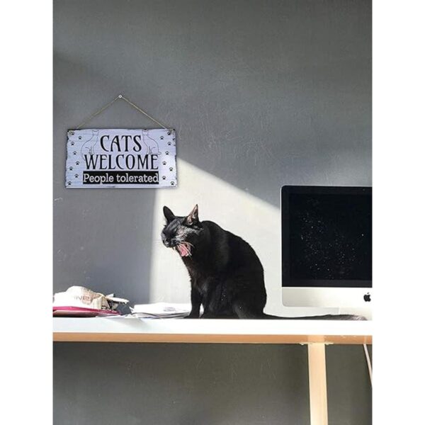 CARISPIBET Cats Welcome Letrero divertido para decoración_3