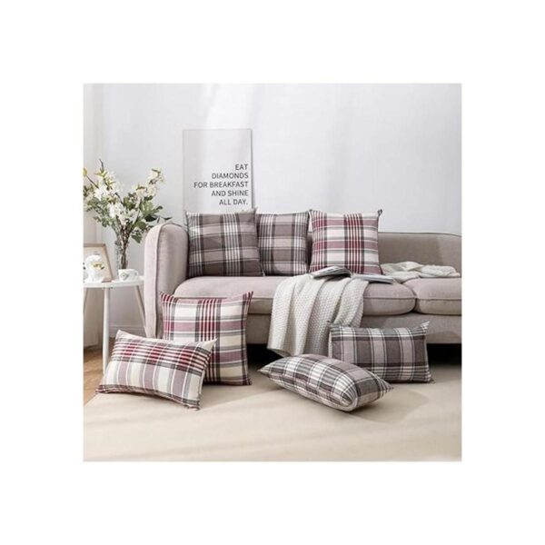 CARRIE HOME Juego de 2 fundas de almohada a cuadros