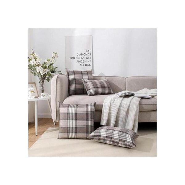 CARRIE HOME Juego de 2 fundas de almohada a cuadros