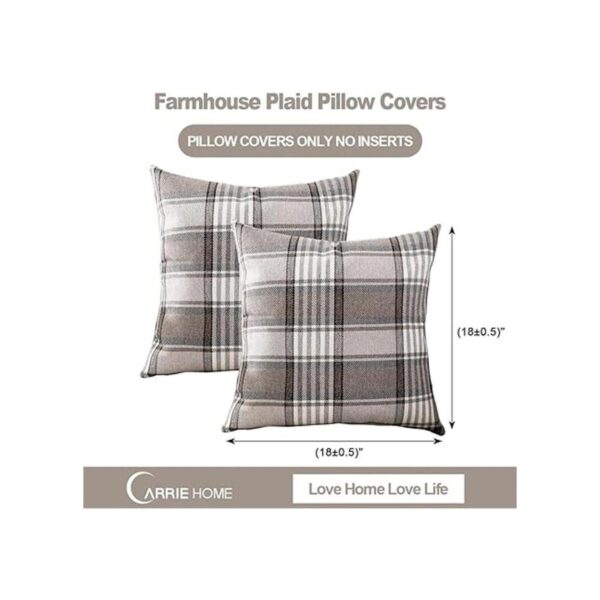 CARRIE HOME Juego de 2 fundas de almohada a cuadros