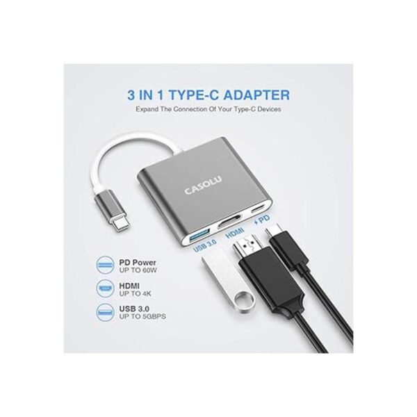 CASOLU Adaptador USB Ctipo C a HDMI adaptador_2