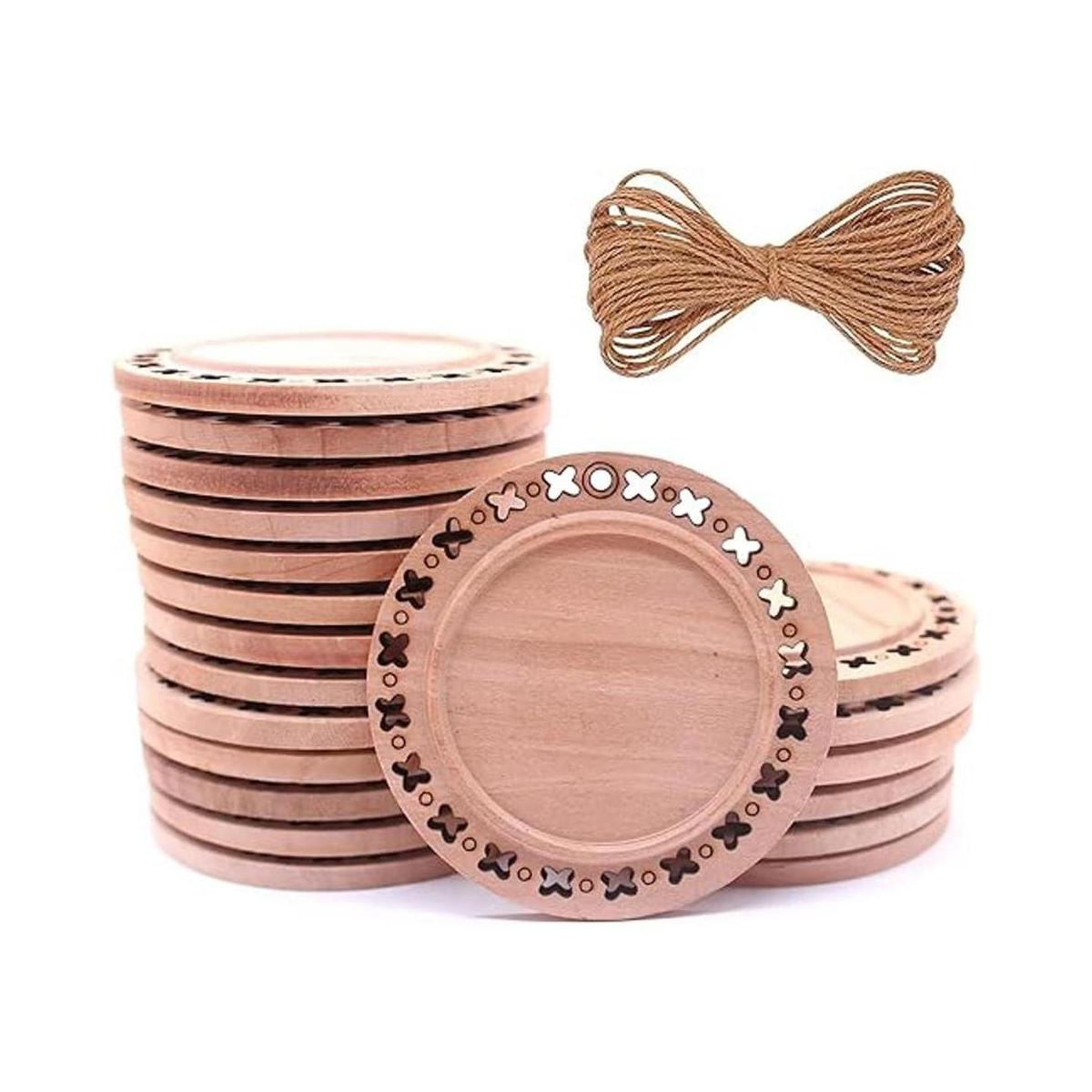 CBCMY 20 piezas de virutas de madera naturales de 2.36