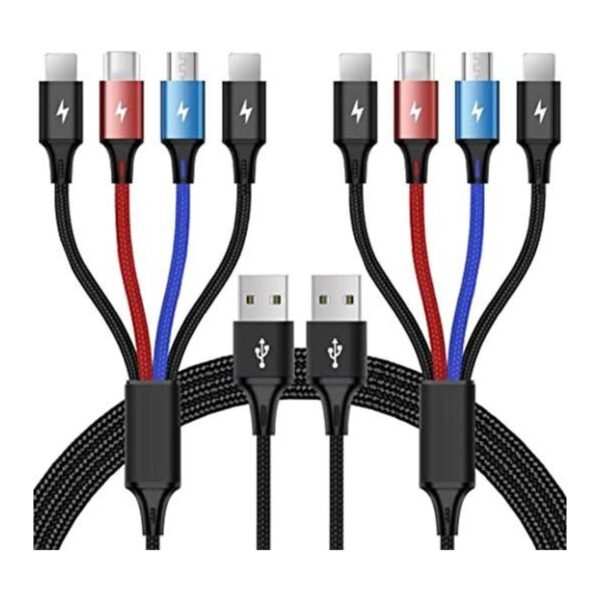 CHAFON Paquete de 2 cables de carga múltiple de 4 pies 4_1
