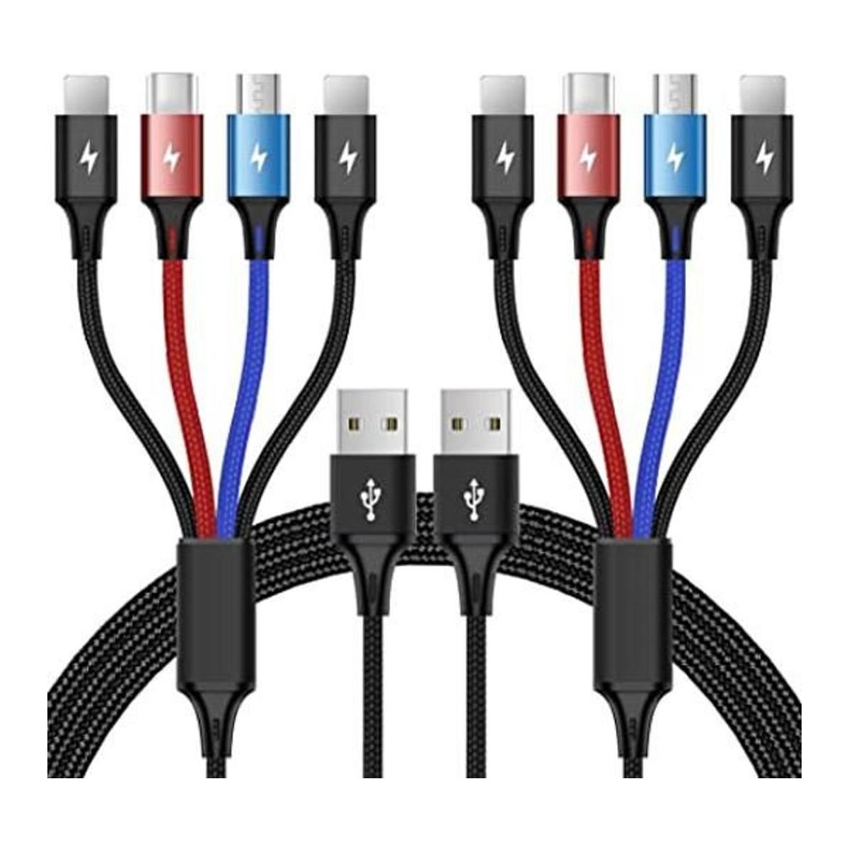 CHAFON Paquete de 2 cables de carga múltiple de 4 pies 4