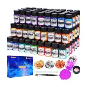CHANGTIKEJI Polvo de mica 63 colores 0.35 ozbotella de