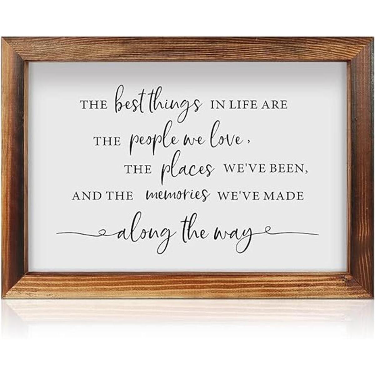 CHDITB The Best Things In Life Placa de madera enmarcada