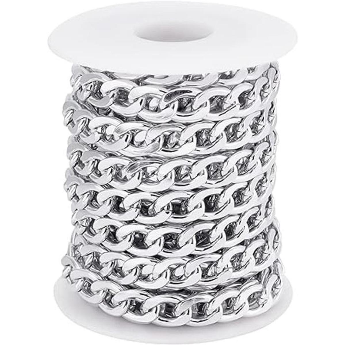 CHGCRAFT Cadenas de bordillo de aluminio de 16.4 pies con