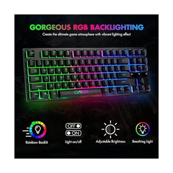 CHONCHOW Mouse y teclado RGB para juegos 87 teclas_2