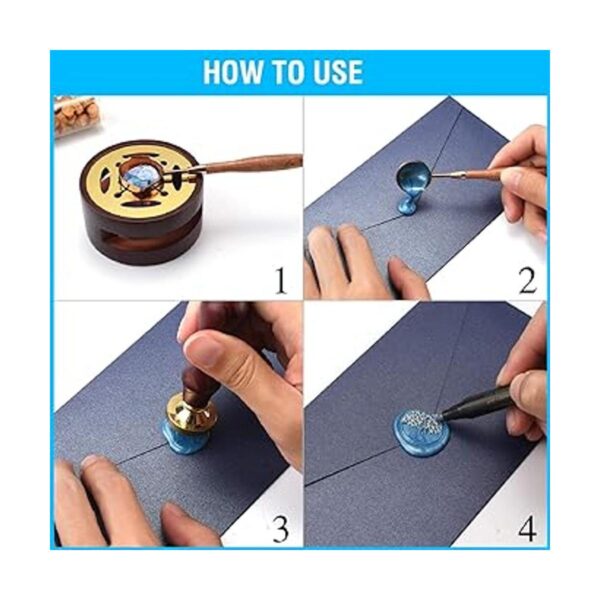 CHUHUAYUAN Kit de sello de cera con caja de regalo 24_3
