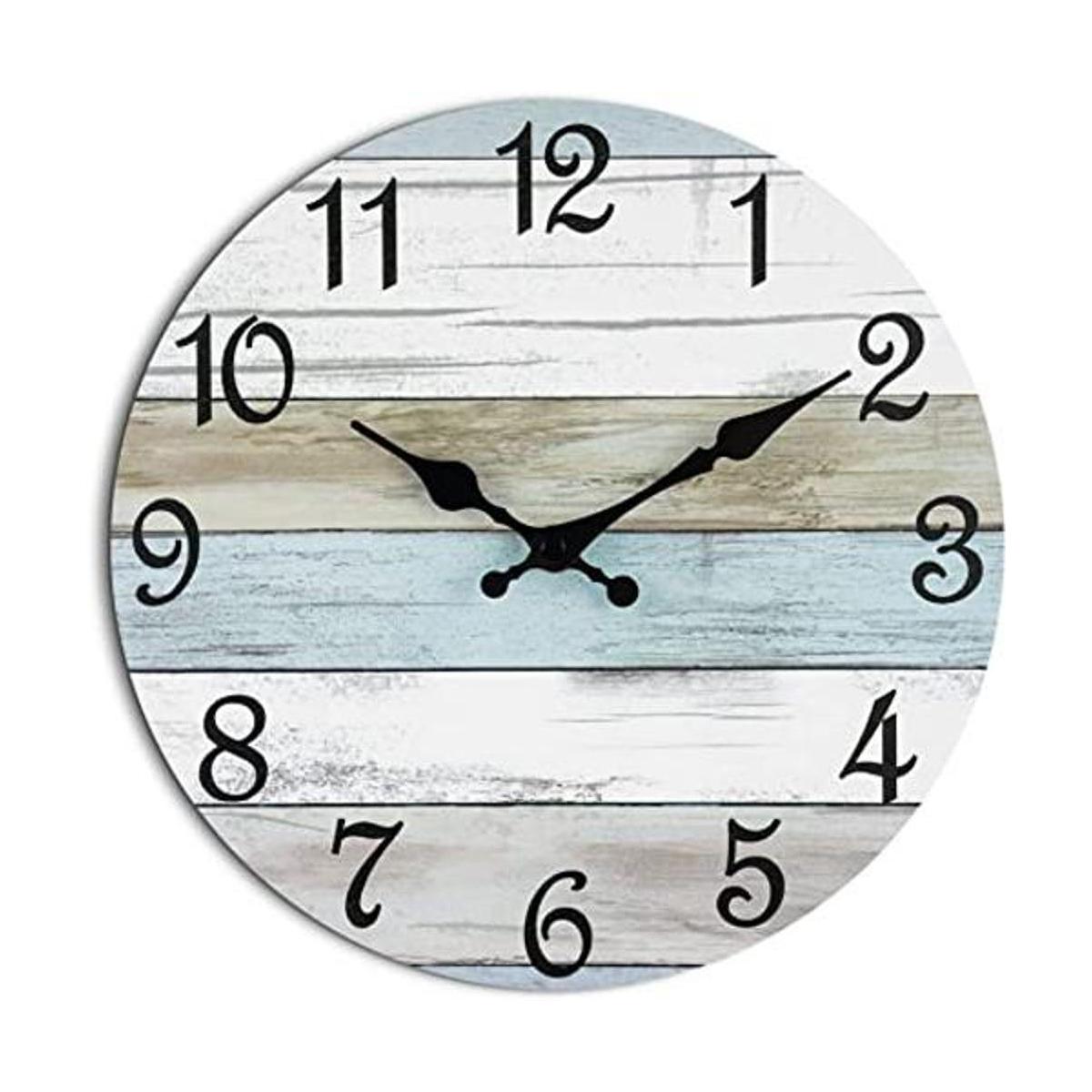 CHYLIN Reloj de pared silencioso sin tictac funciona con