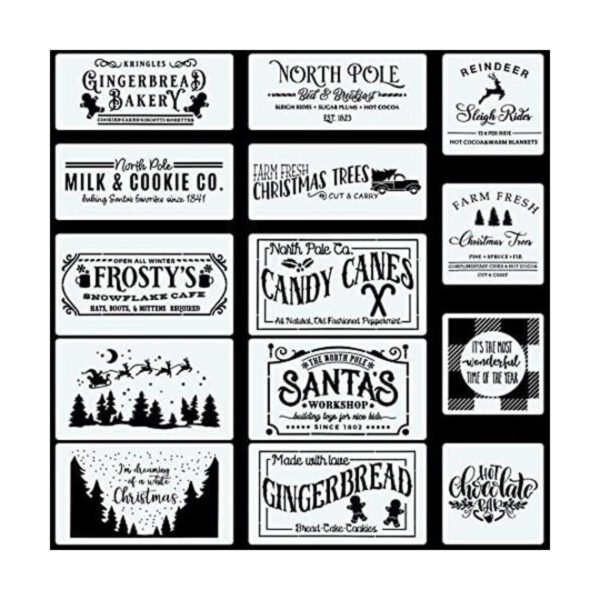 CINPIUK 14 plantillas de Navidad para pintar sobre madera