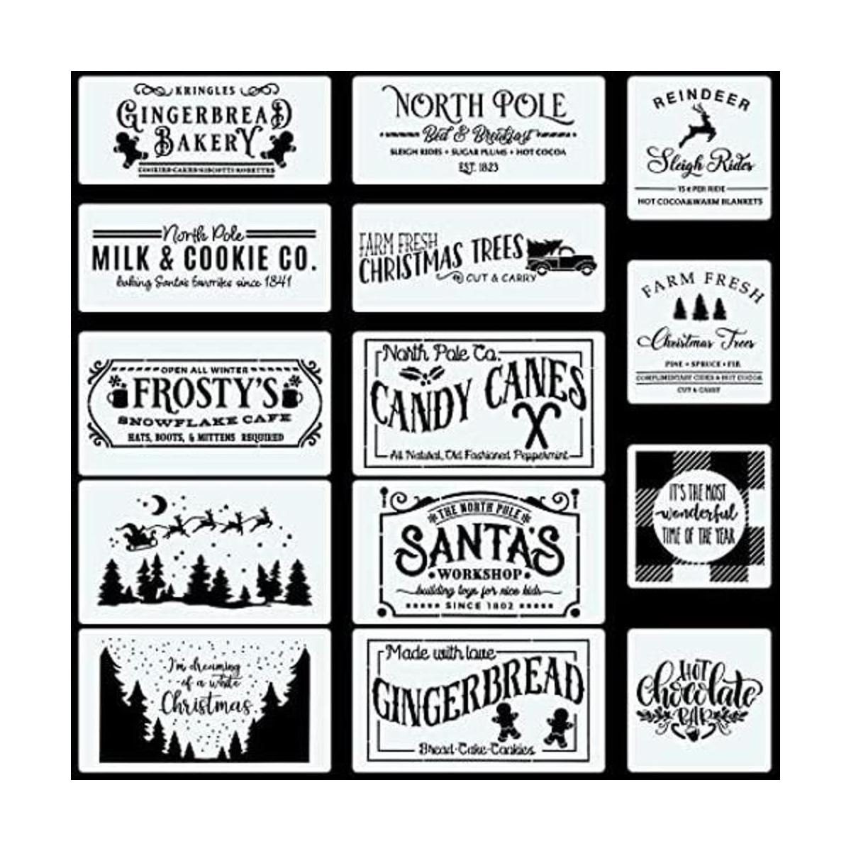 CINPIUK 14 plantillas de Navidad para pintar sobre madera