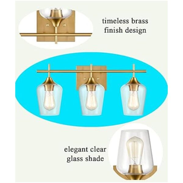CLAXY Lámparas industriales de tocador de baño con 3 luces