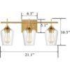 CLAXY Lámparas industriales de tocador de baño con 3 luces