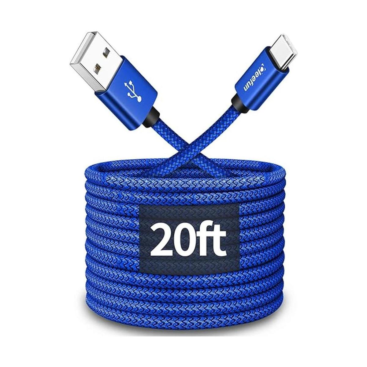 CLEEFUN Cable USB tipo C extra largo de 20 pies cable USB