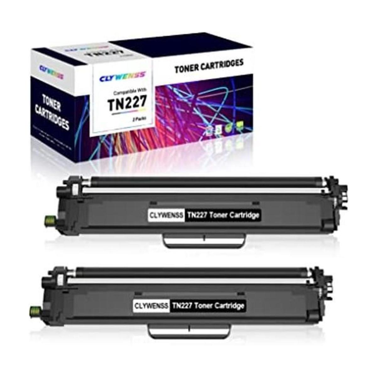 CLYWENSS Compatible con Brother TN227BK TN223BK Cartucho