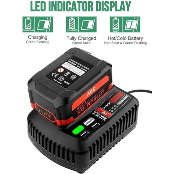 CMCB104 V20 Cargador rápido de repuesto para Craftsman