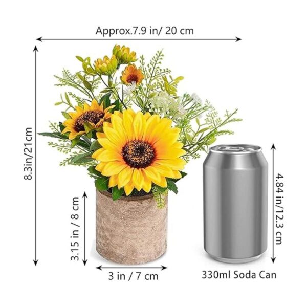 COCOBOO Maceta de flores artificiales de girasol