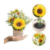 COCOBOO Maceta de flores artificiales de girasol