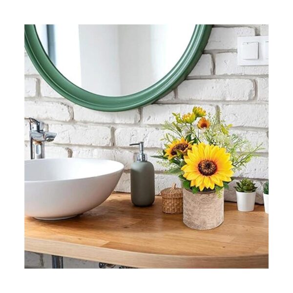 COCOBOO Maceta de flores artificiales de girasol