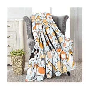 COLLA Manta Corgi para niños y adultos bonita manta de_1
