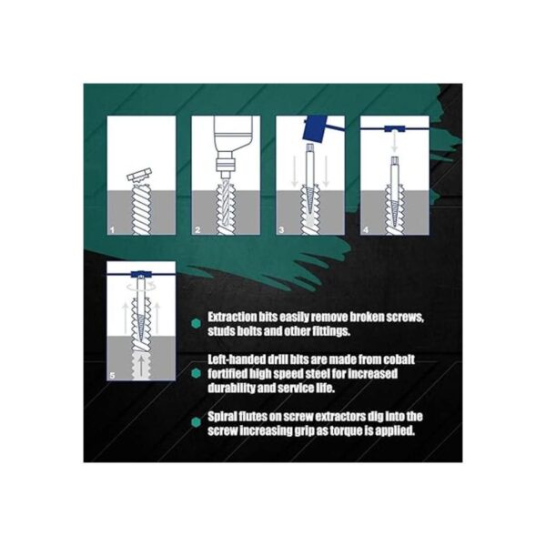 COMOWARE Juego de extractor de tornillos y brocas de mano_4