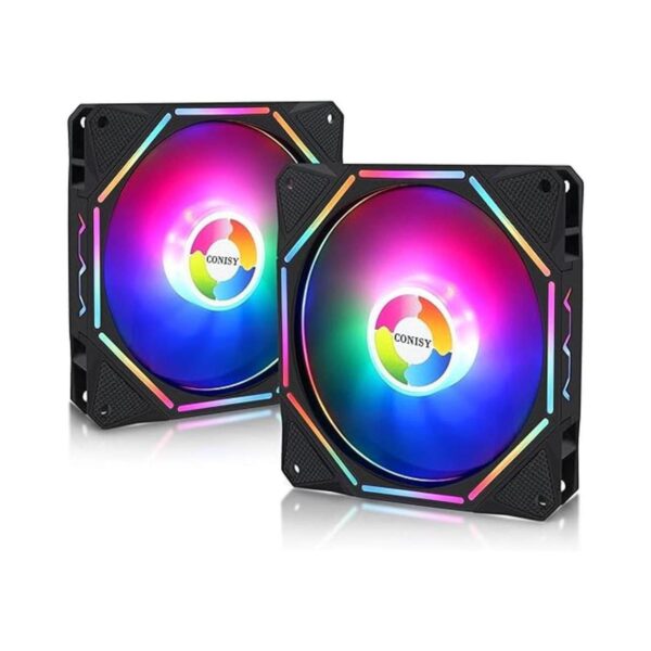 CONISY Serie LED RGB Ventilador de caja de 4.724 in para_1