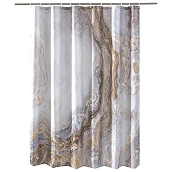 COSEVIER Cortina de ducha con textura de mármol para baño