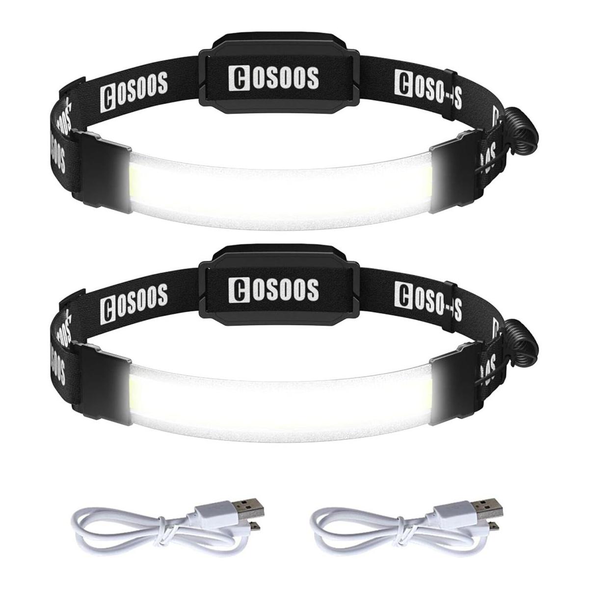 COSOOS 2 linternas recargables para faros delanteros luz