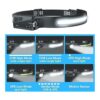 COSOOS Linterna frontal LED recargable luz ancha de 1000_3