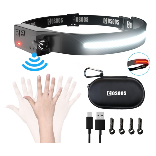 COSOOS Linterna LED recargable con luz roja y funda de_1