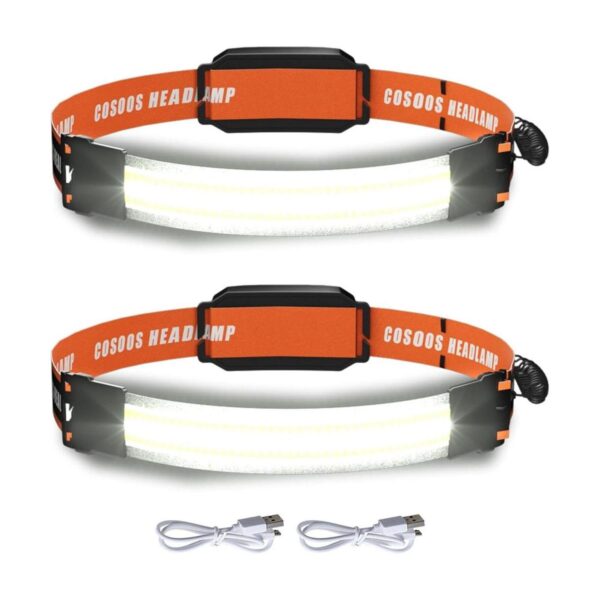 COSOOS Linterna recargable con 2 luces LED luz trasera_1