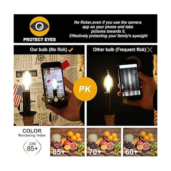 CRLight Bombilla LED de 6 W 3000 K color blanco suave_5