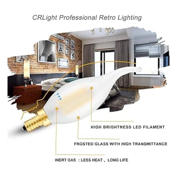 CRLight Bombilla LED de 2 W 3000 K color blanco suave