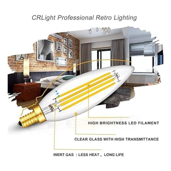 CRLight Bombilla LED de 8 W 3000 K color blanco suave_2