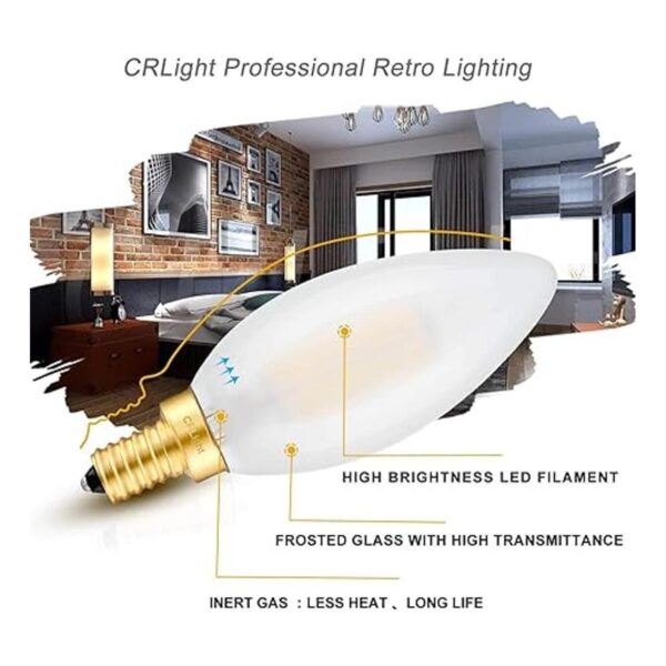 CRLight Bombilla LED regulable de 6 W de 3200 K color