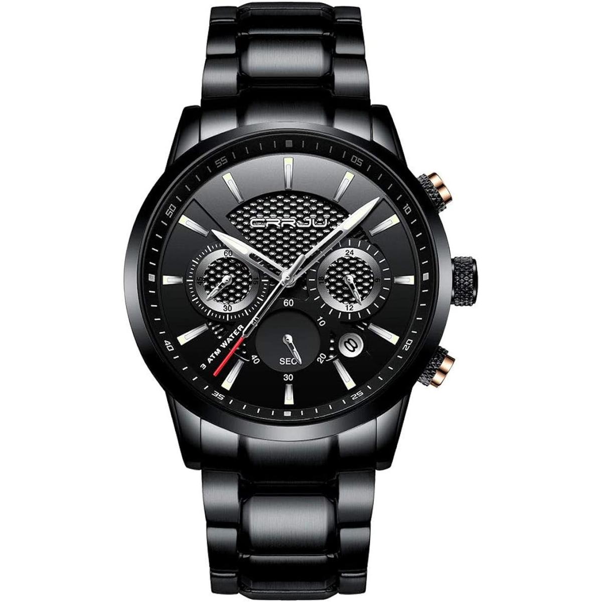 CRRJU Reloj de pulsera de cuarzo para hombre estilo