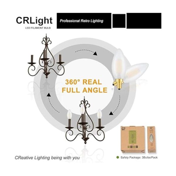 CRLight Bombilla LED regulable de 6 W de 3200 K color