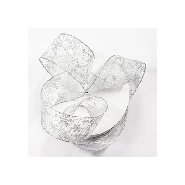 CT CRAFT LLC Cinta de organza con alambre de copos de_2