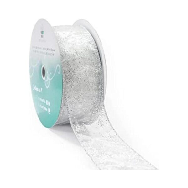 CT CRAFT LLC Cinta de organza con alambre de copos de_1