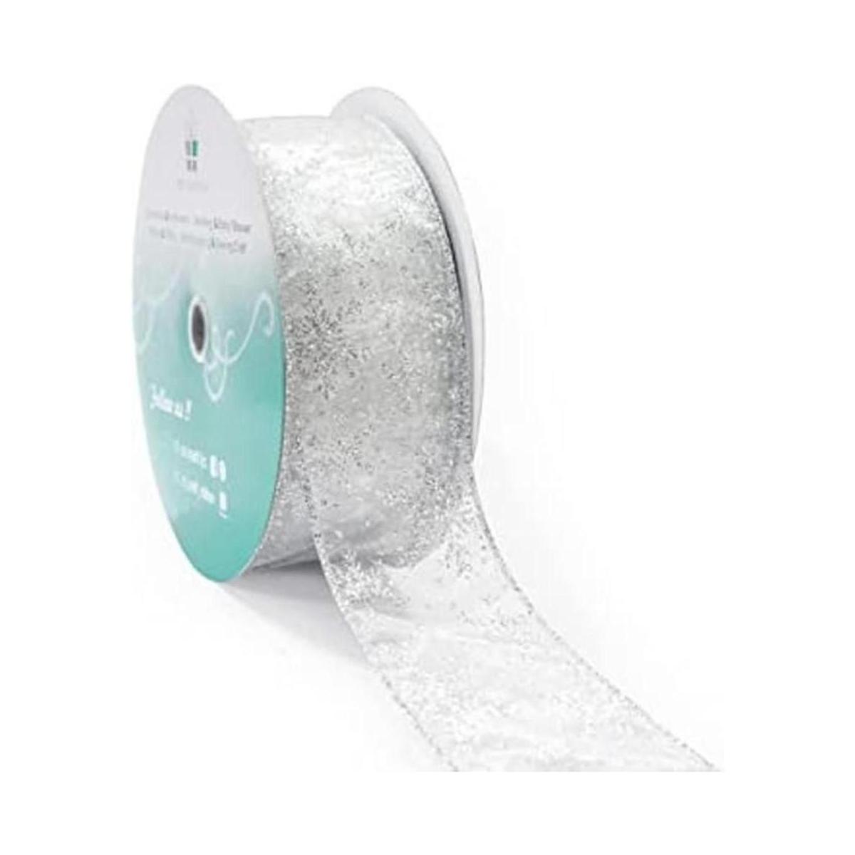 CT CRAFT LLC Cinta de organza con alambre de copos de