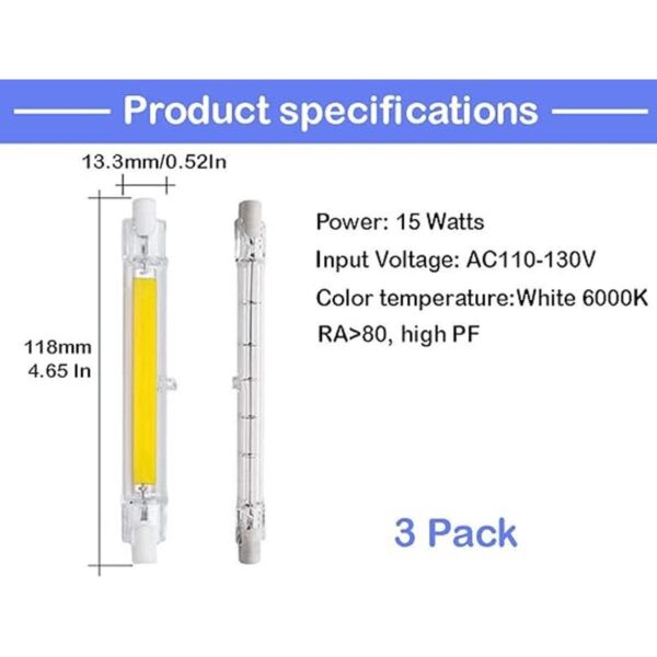 CTKcom Bombilla LED R7S de 4.646 in4.65 pulgadas 15 W_2