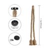 CTKcom 2 cabezas vintage 1.54.9 ft cuerda de cáñamo