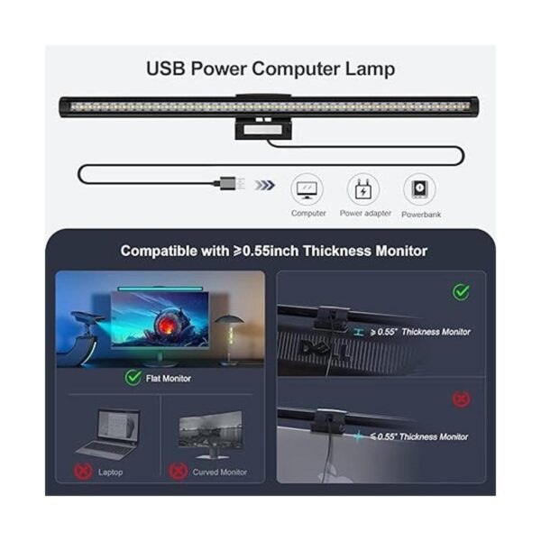 CURUK Barra de luz de monitor de doble luz luz regulable_4